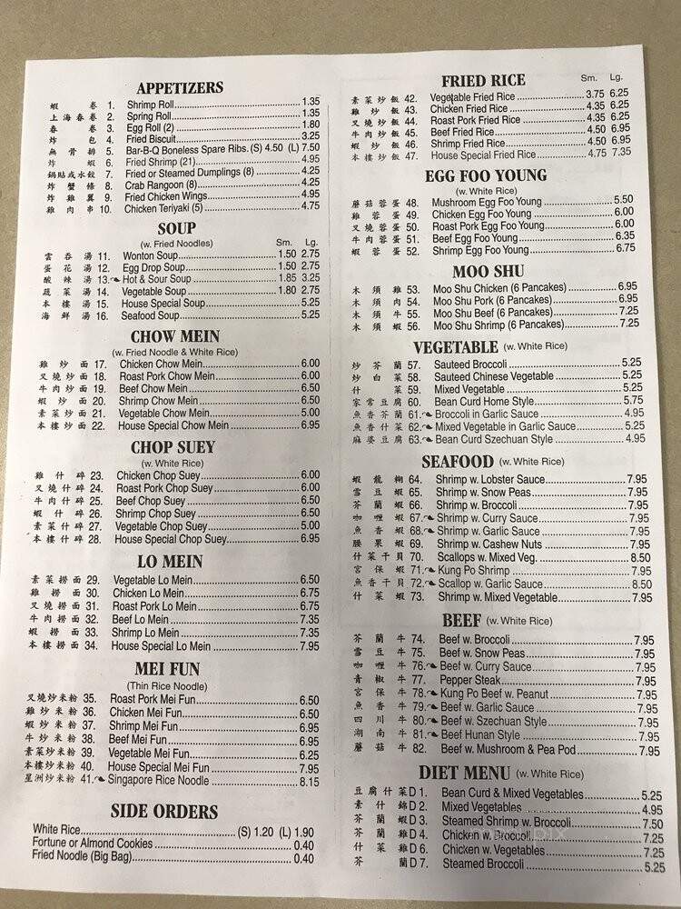 New China - Frankfort, KY menu_pic