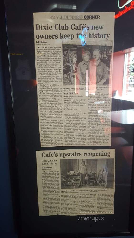 Dixie Club Cafe Inc - Erlanger, KY menu_pic