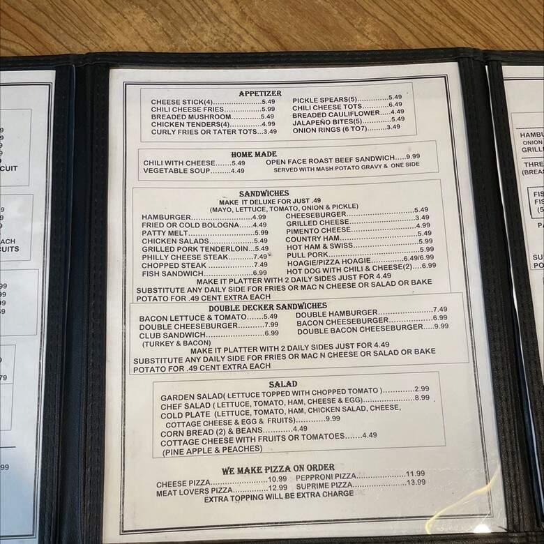 Noble's Restaurant and Truck Stop - Williamstown, KY menu_pic