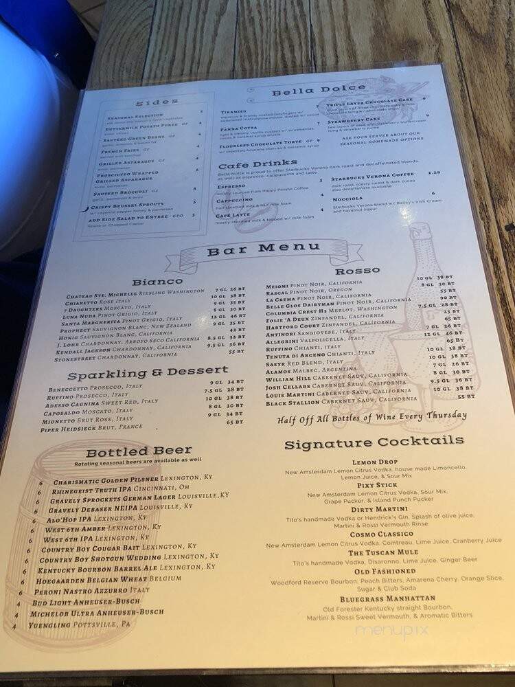 Bella Notte - Lexington, KY menu_pic
