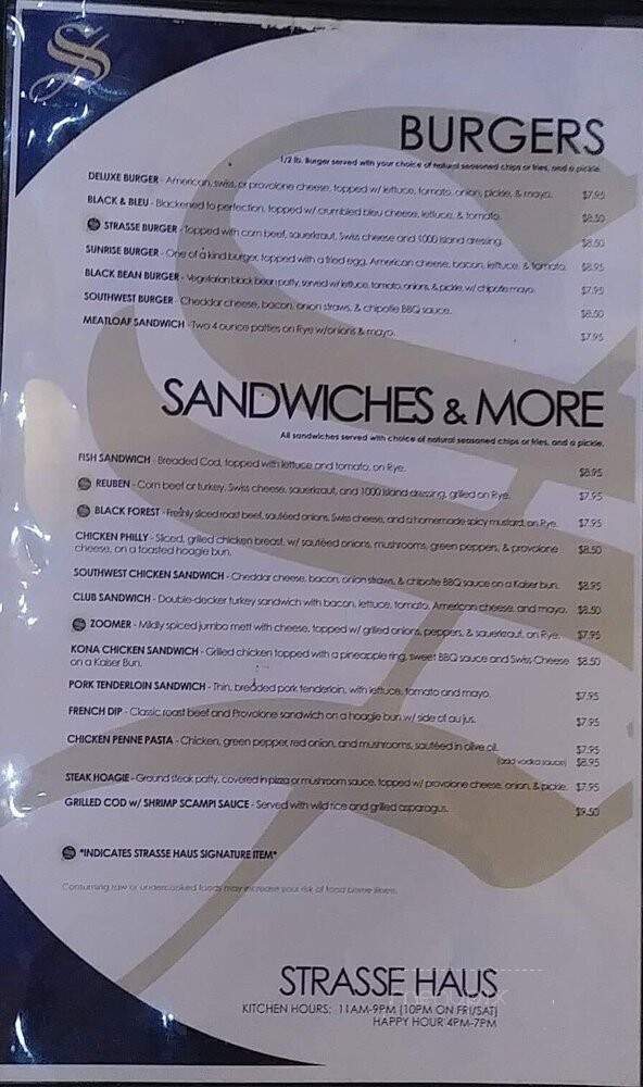 Strasse Haus - Covington, KY menu_pic