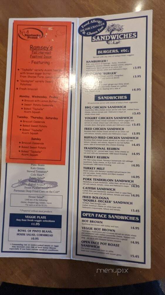 Ramsey's Diner - Lexington, KY menu_pic