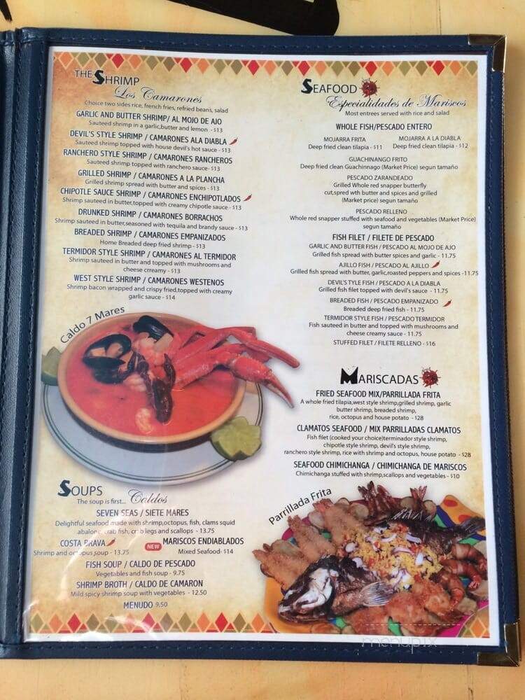 Clamatos Mexican Restaurant - Lexington, KY menu_pic