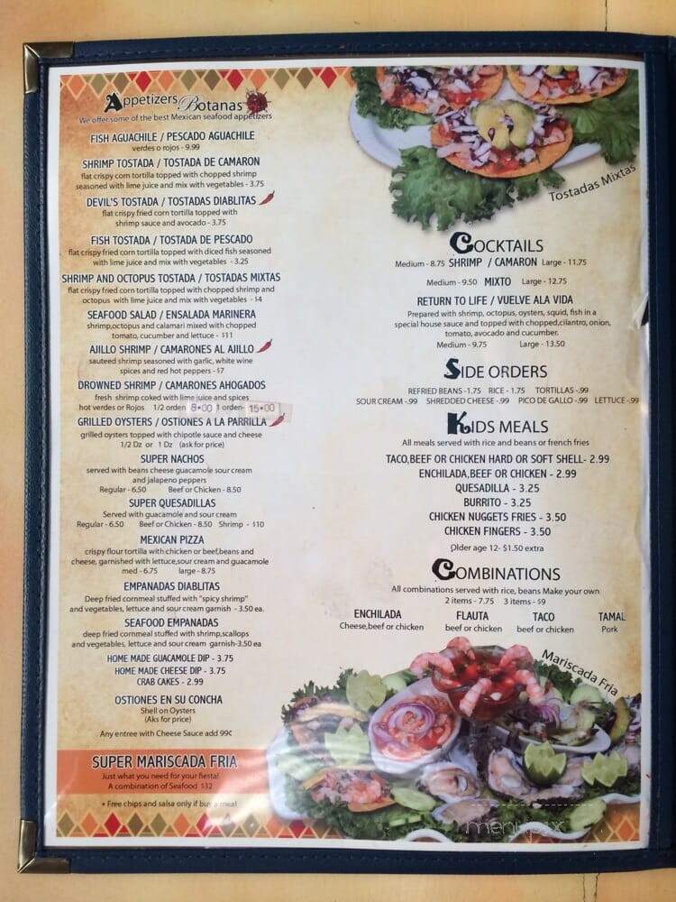 Clamatos Mexican Restaurant - Lexington, KY menu_pic