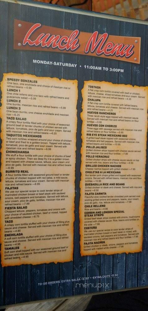 El Dorados - Corbin, KY menu_pic