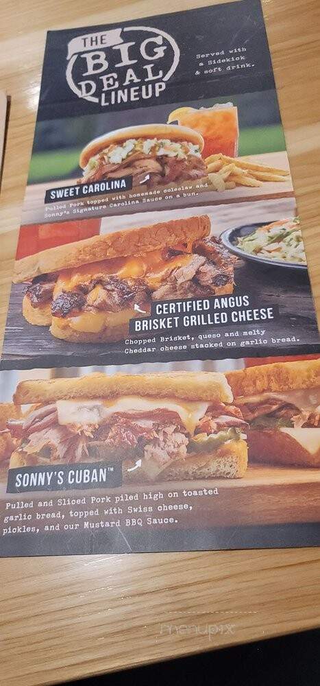 Sonny's Real Pit Bar-B-Q - Corbin, KY menu_pic