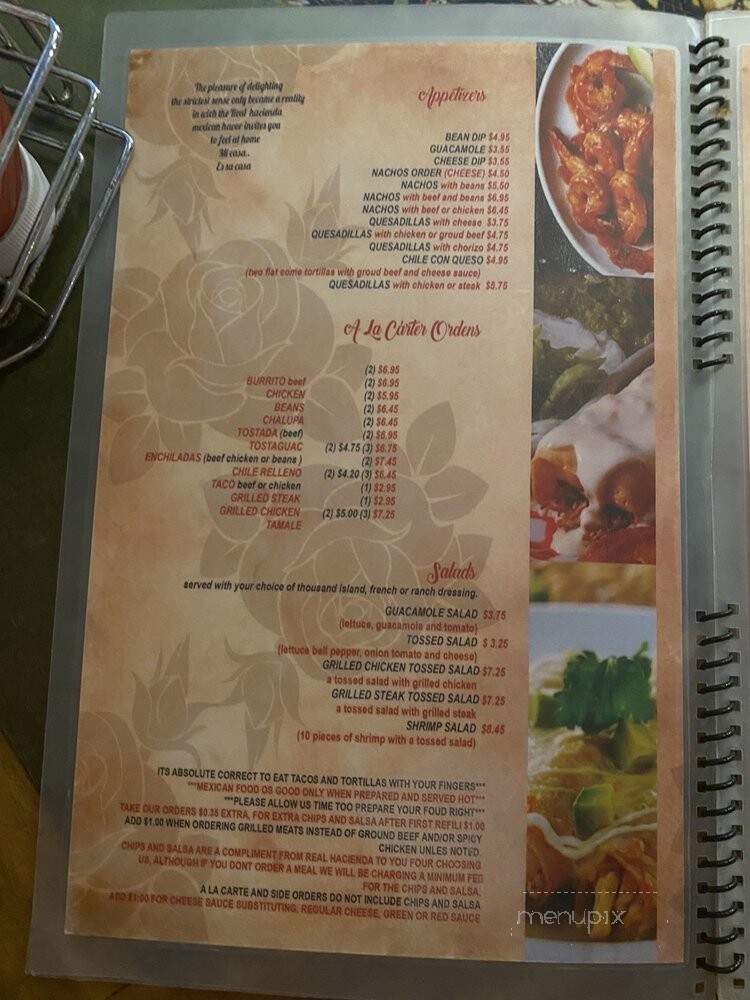 Real Hacienda Mexican Restaurant - Owensboro, KY menu_pic