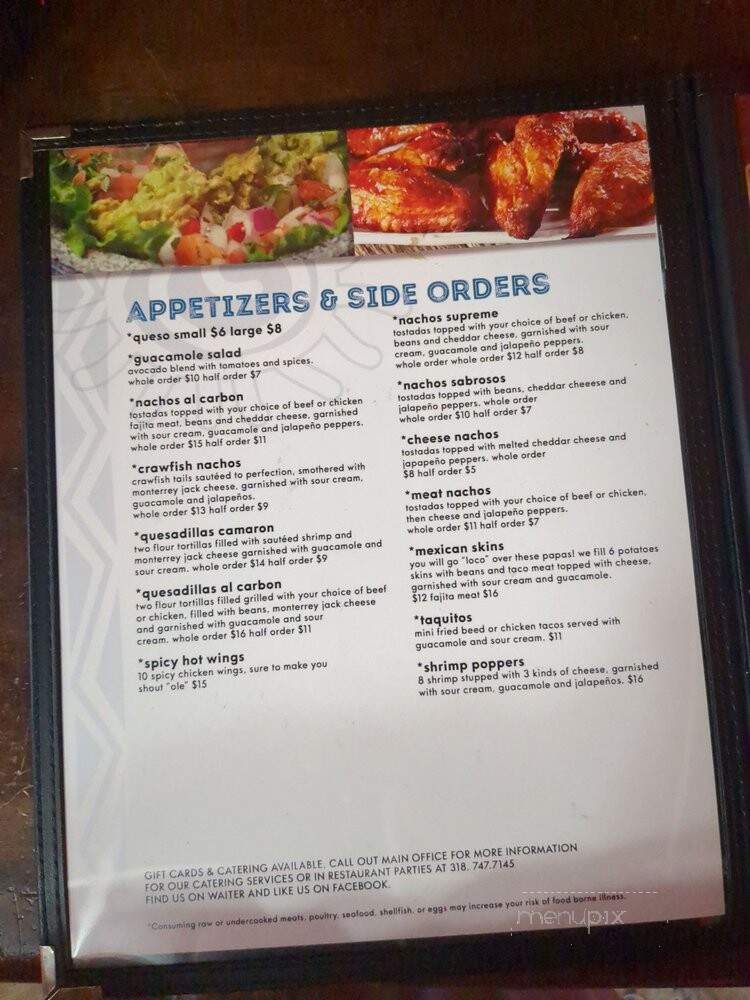 Nicky's Mexican Restaurant - Bossier City, LA menu_pic