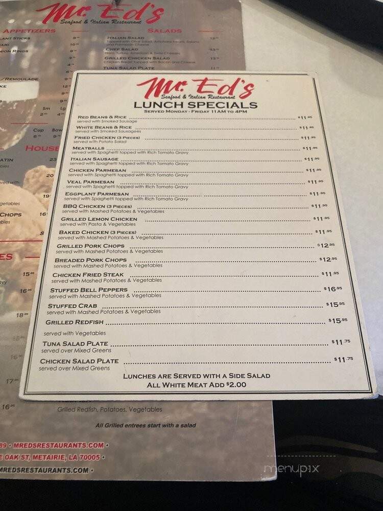 Mr Ed's Restaurant - Metairie, LA menu_pic