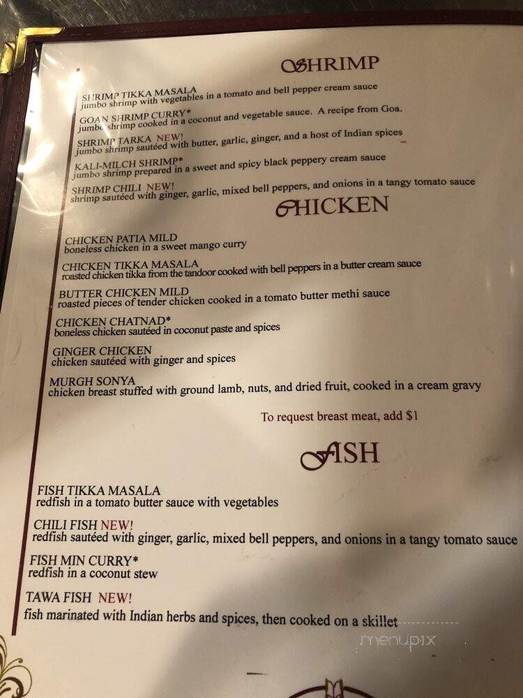 Nirvana Indian Cuisine - New Orleans, LA menu_pic