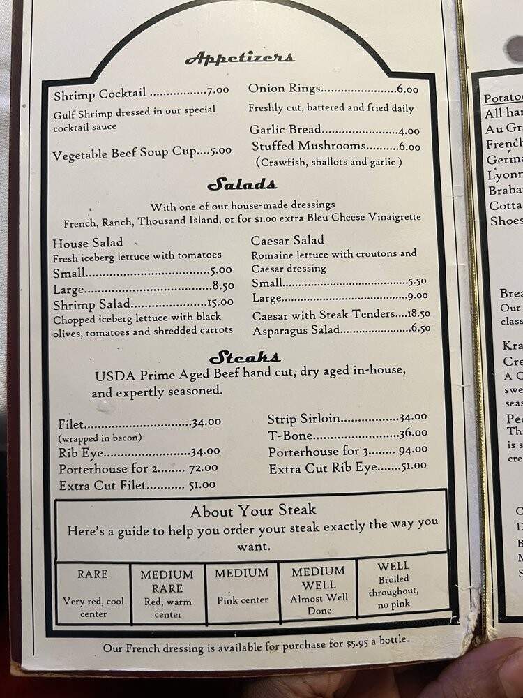 Crescent City Steakhouse - New Orleans, LA menu_pic