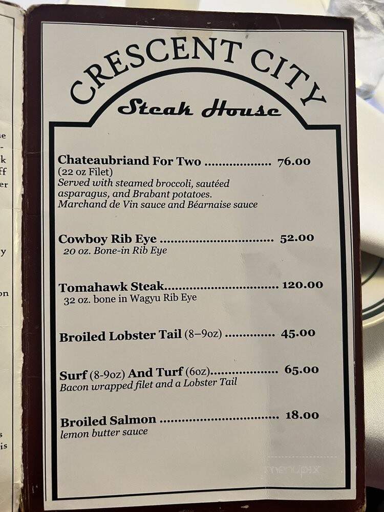 Crescent City Steakhouse - New Orleans, LA menu_pic