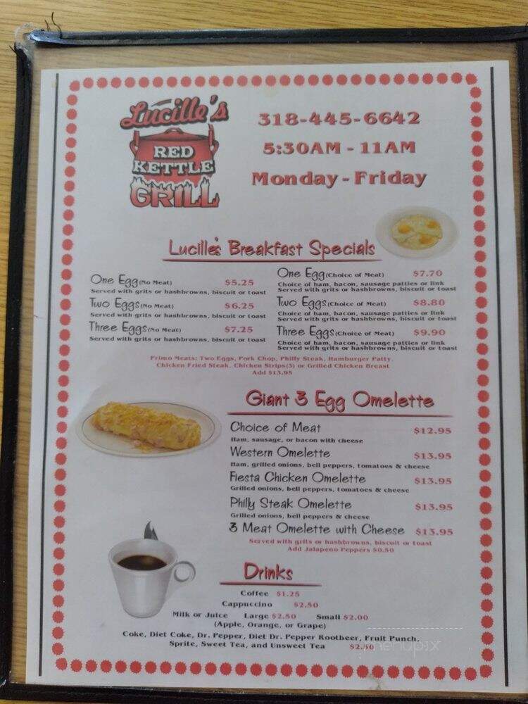 Red Kettle Grill - Alexandria, LA menu_pic