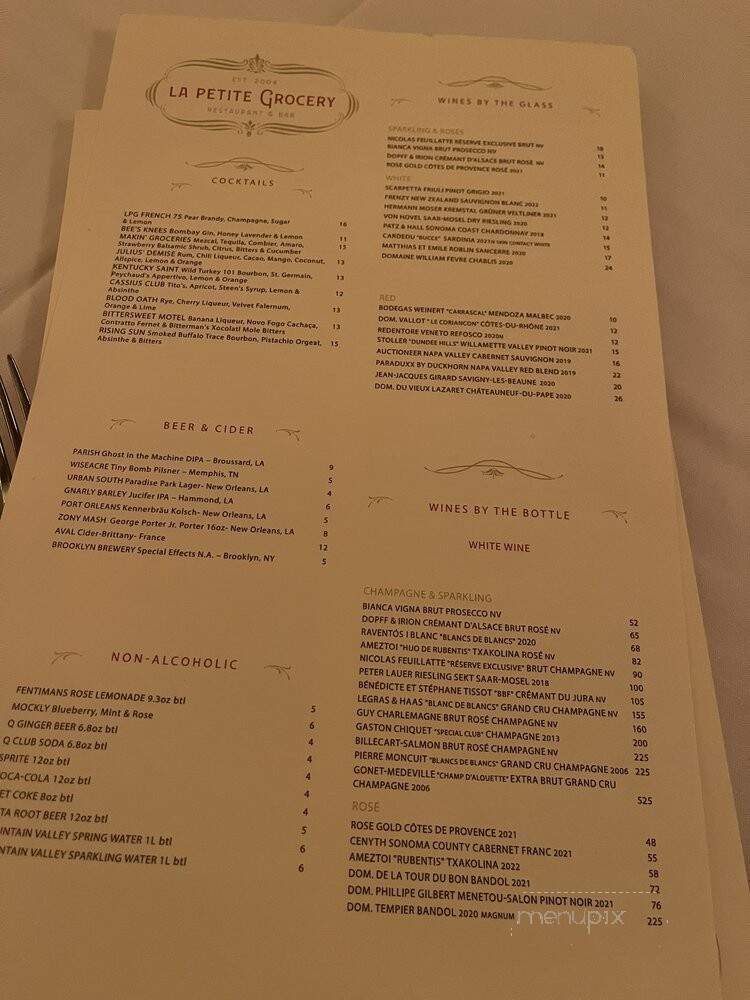 La Petite Grocery - New Orleans, LA menu_pic