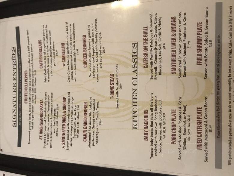 Sassafras Restaurant - New Orleans, LA menu_pic