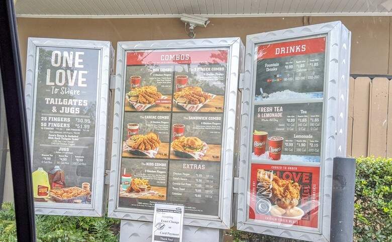 Raising Cane's Chicken Fingers - Baton Rouge, LA menu_pic