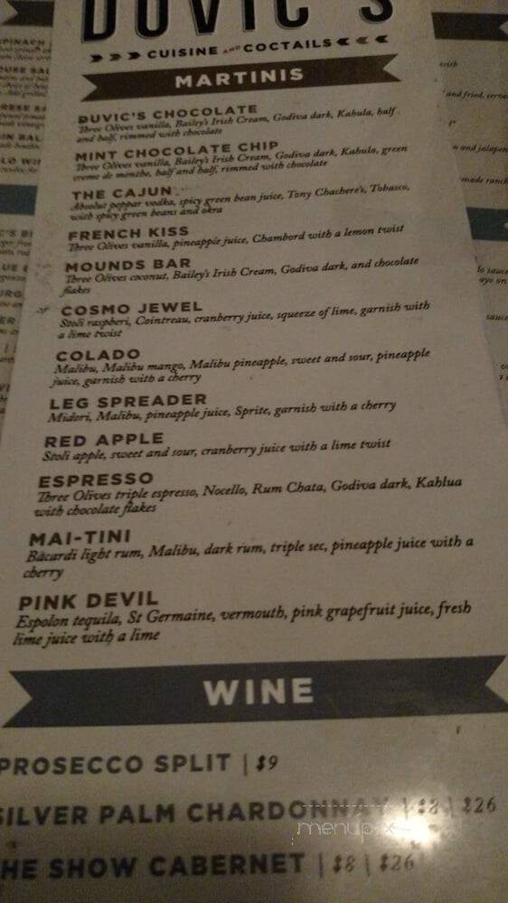 Duvic's - Baton Rouge, LA menu_pic