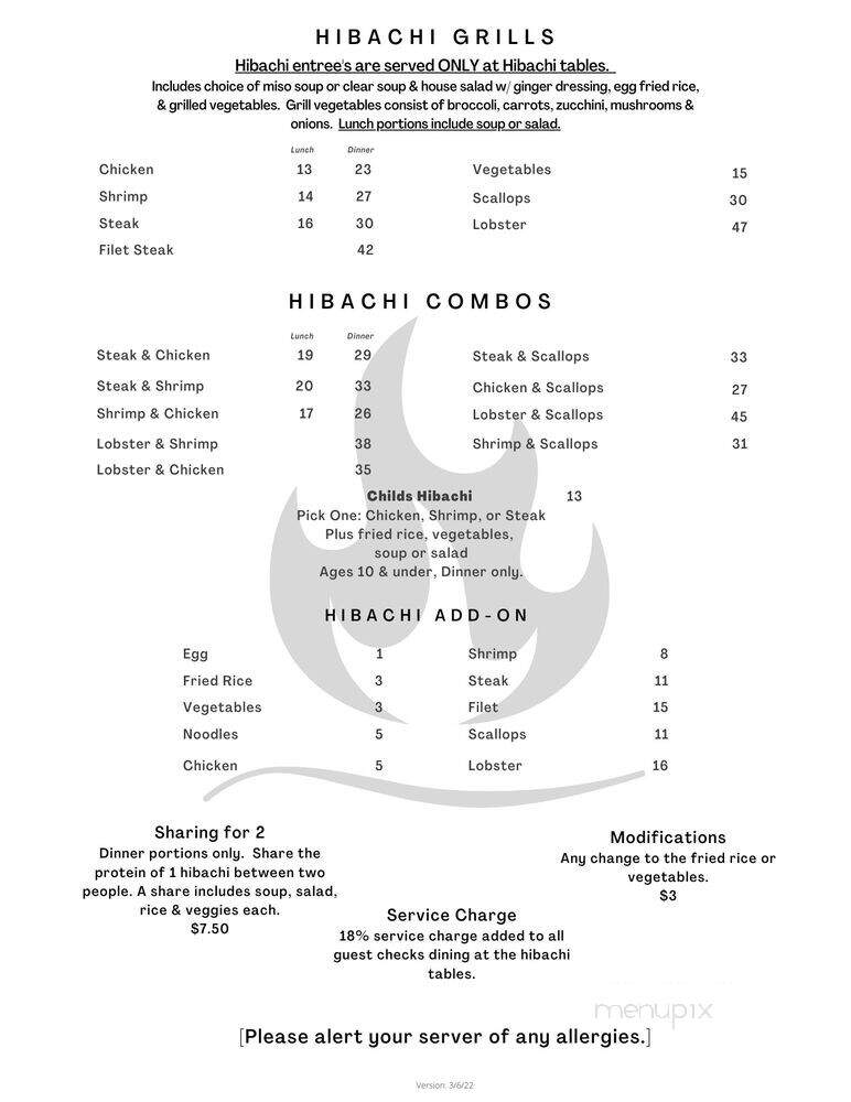 Ichiban Sushi Bar & Japanese - Baton Rouge, LA menu_pic