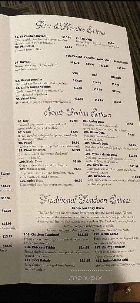 India's Restaurant - Baton Rouge, LA menu_pic