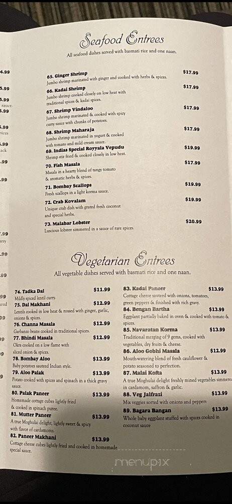 India's Restaurant - Baton Rouge, LA menu_pic