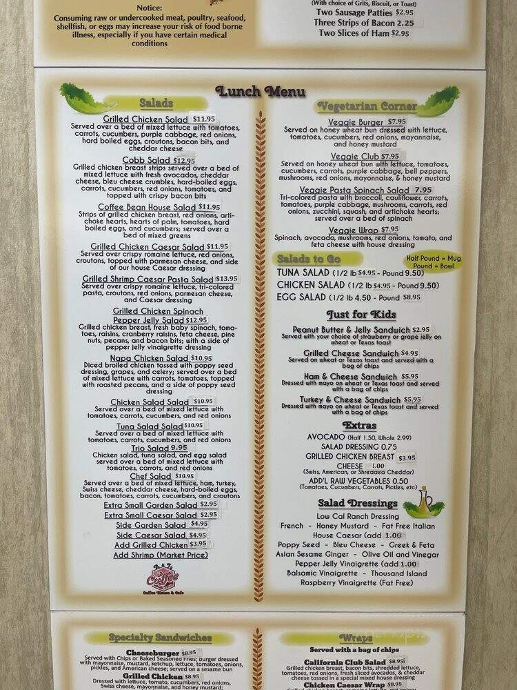 Coffee Bean - Baton Rouge, LA menu_pic