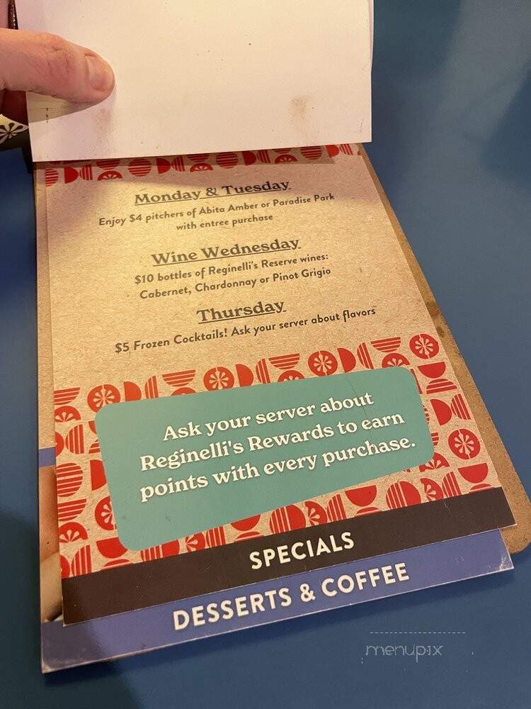 Reginelli's Pizzeria - New Orleans, LA menu_pic