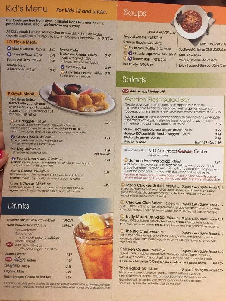 Jason's Deli - Baton Rouge, LA menu_pic