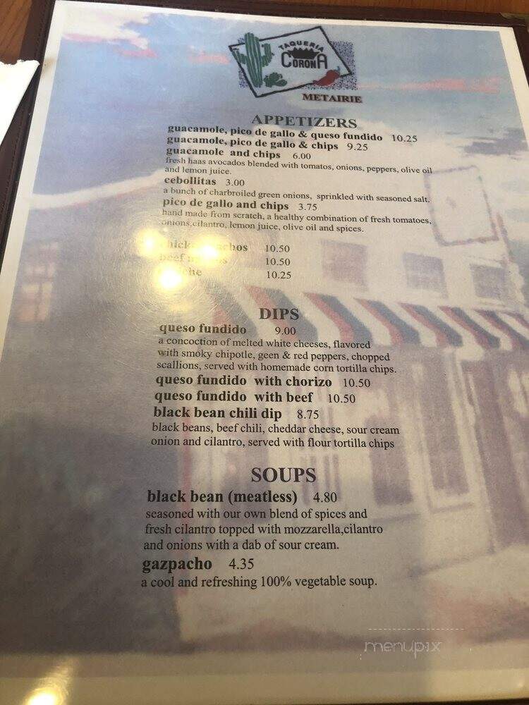 Taqueria Corona Restaurant - Metairie, LA menu_pic