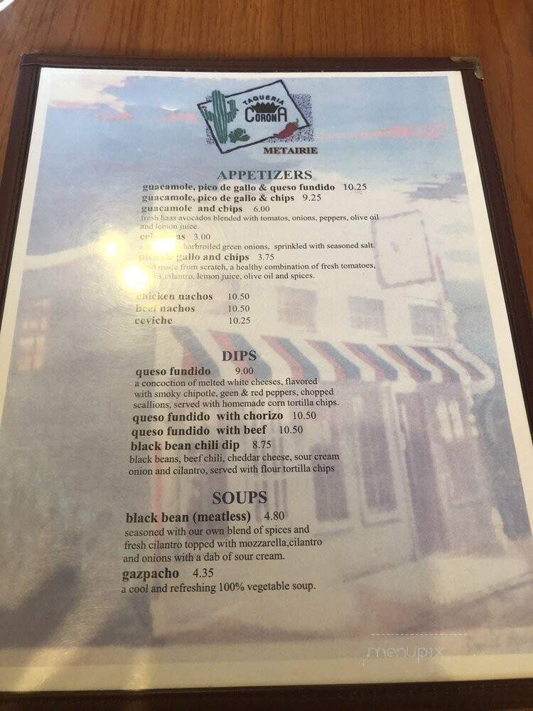 Taqueria Corona Restaurant - Metairie, LA menu_pic
