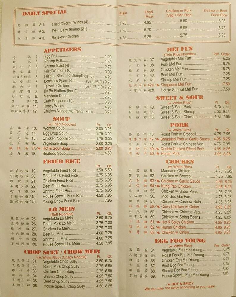 China House Restaurant - Baton Rouge, LA menu_pic