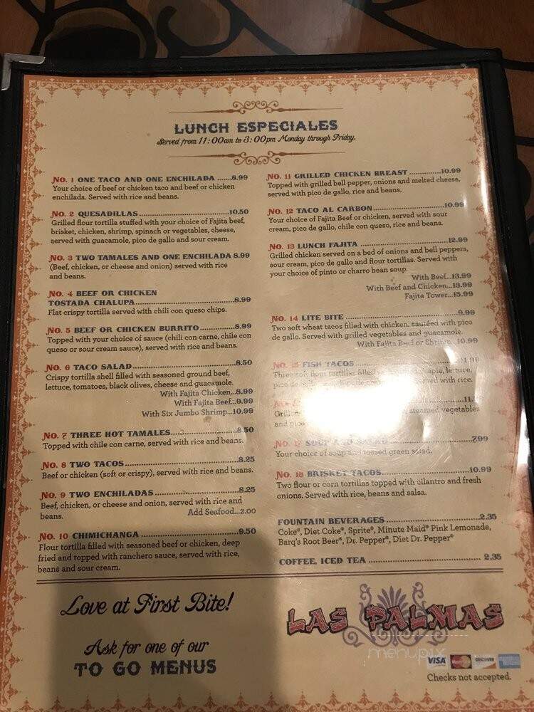 Las Palmas Mexican Restaurant - Baton Rouge, LA menu_pic