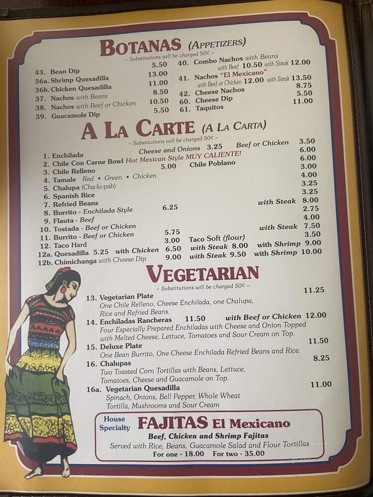 El Mexicano - LaPlace, LA menu_pic
