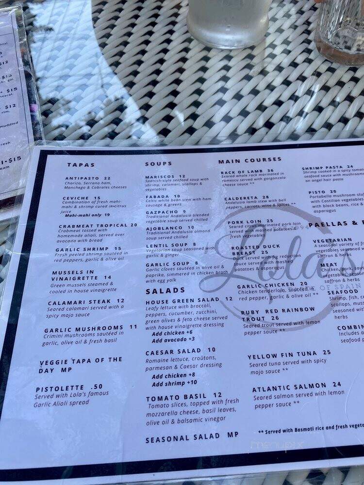 Lola's - New Orleans, LA menu_pic