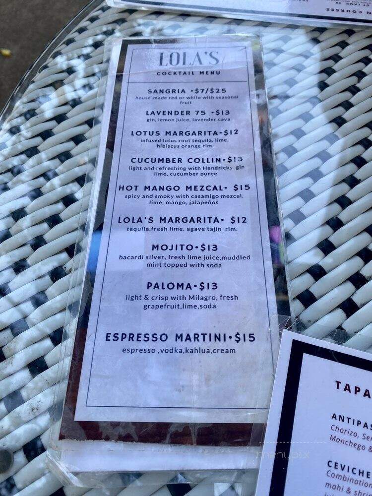Lola's - New Orleans, LA menu_pic