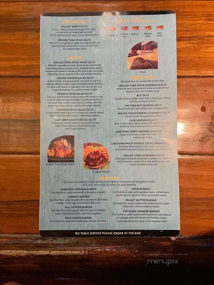 Laketown Grill - Kenner, LA menu_pic