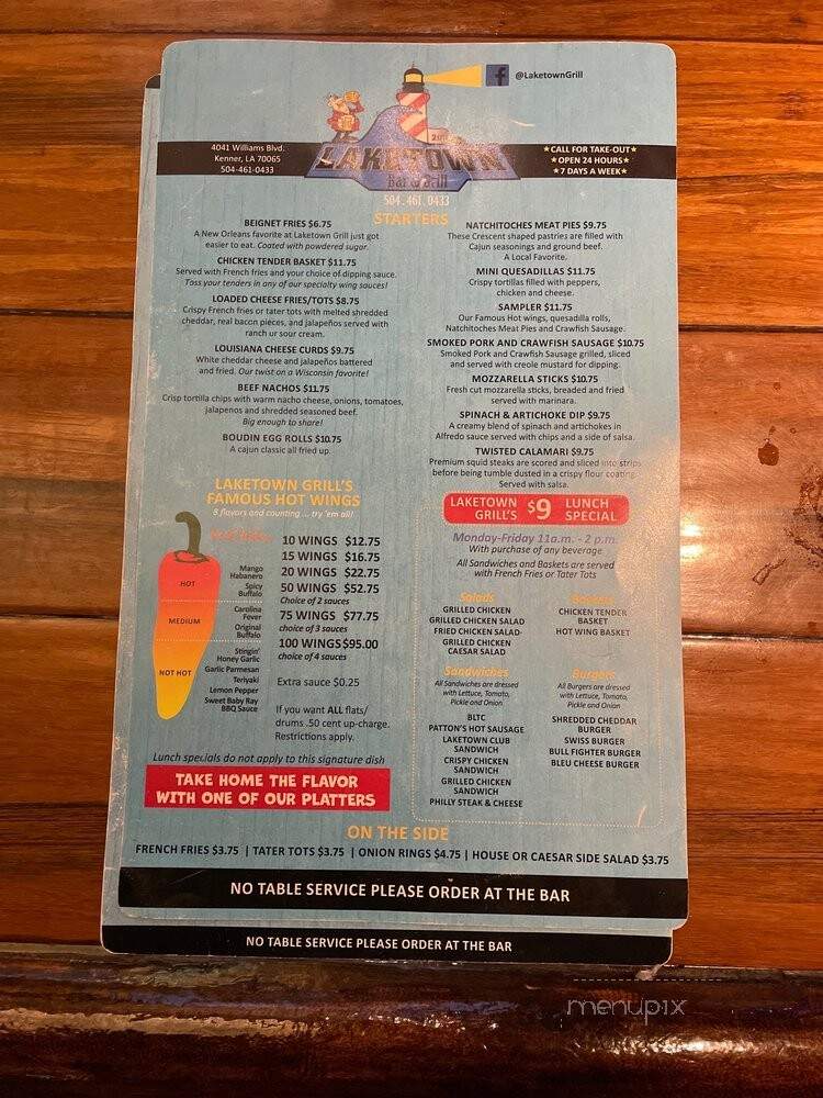 Laketown Grill - Kenner, LA menu_pic