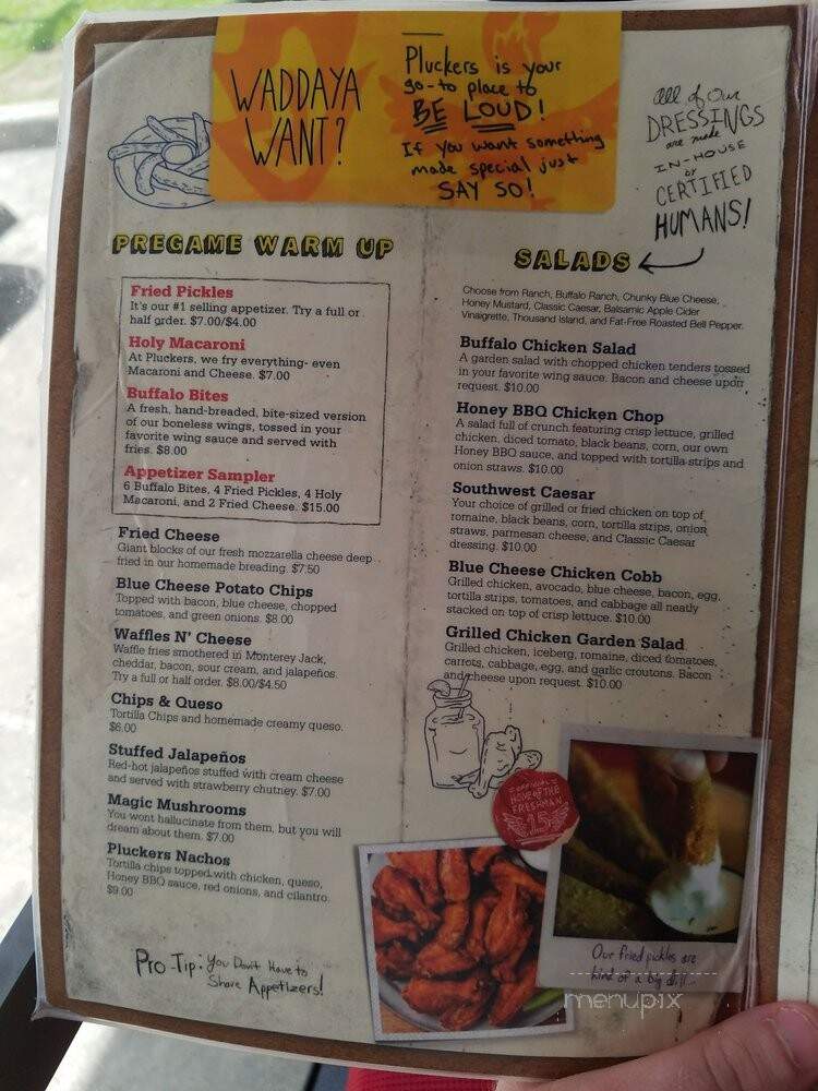 Pluckers Wing Factory & Grill - Baton Rouge, LA menu_pic