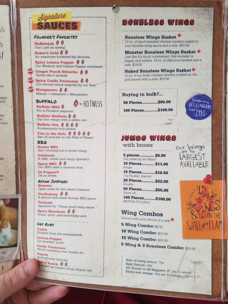 Pluckers Wing Factory & Grill - Baton Rouge, LA menu_pic