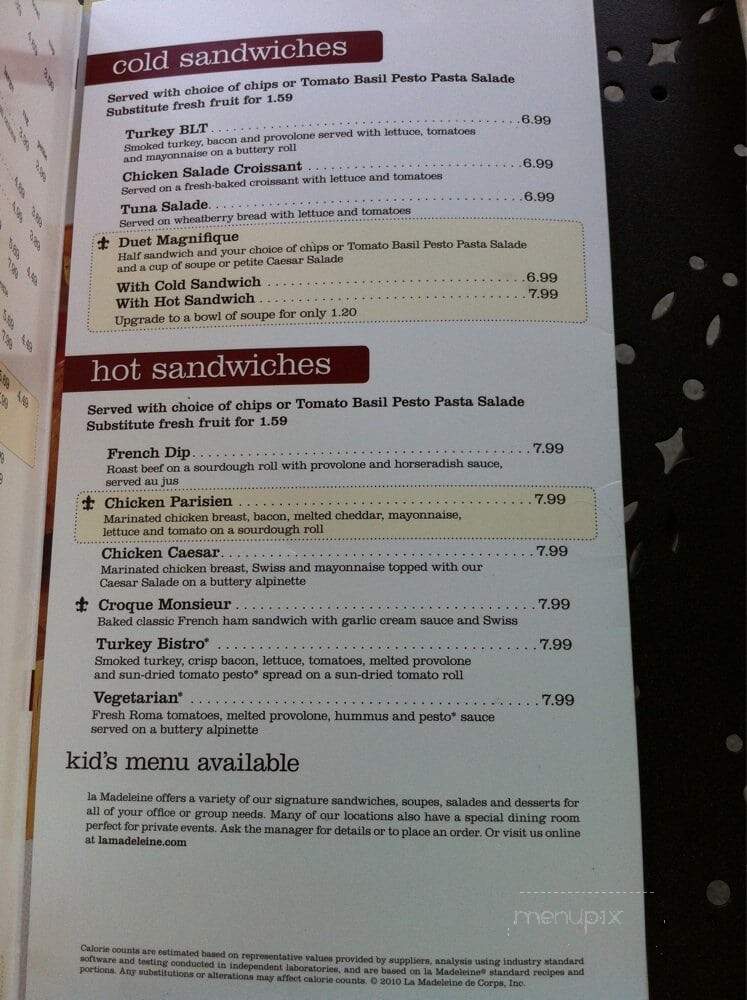 La Madeleine - New Orleans, LA menu_pic