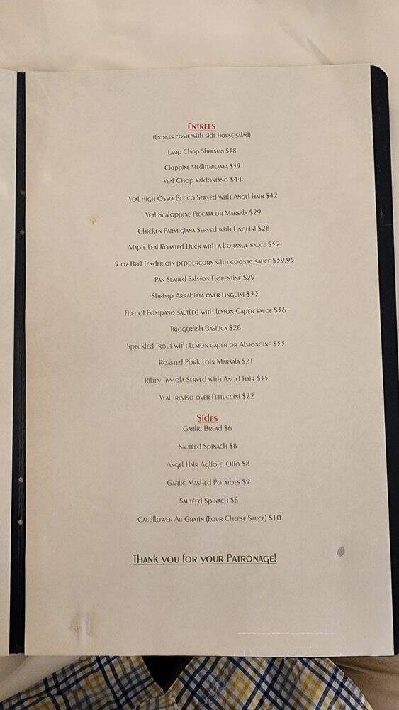 Andrea's Restaurant - Metairie, LA menu_pic