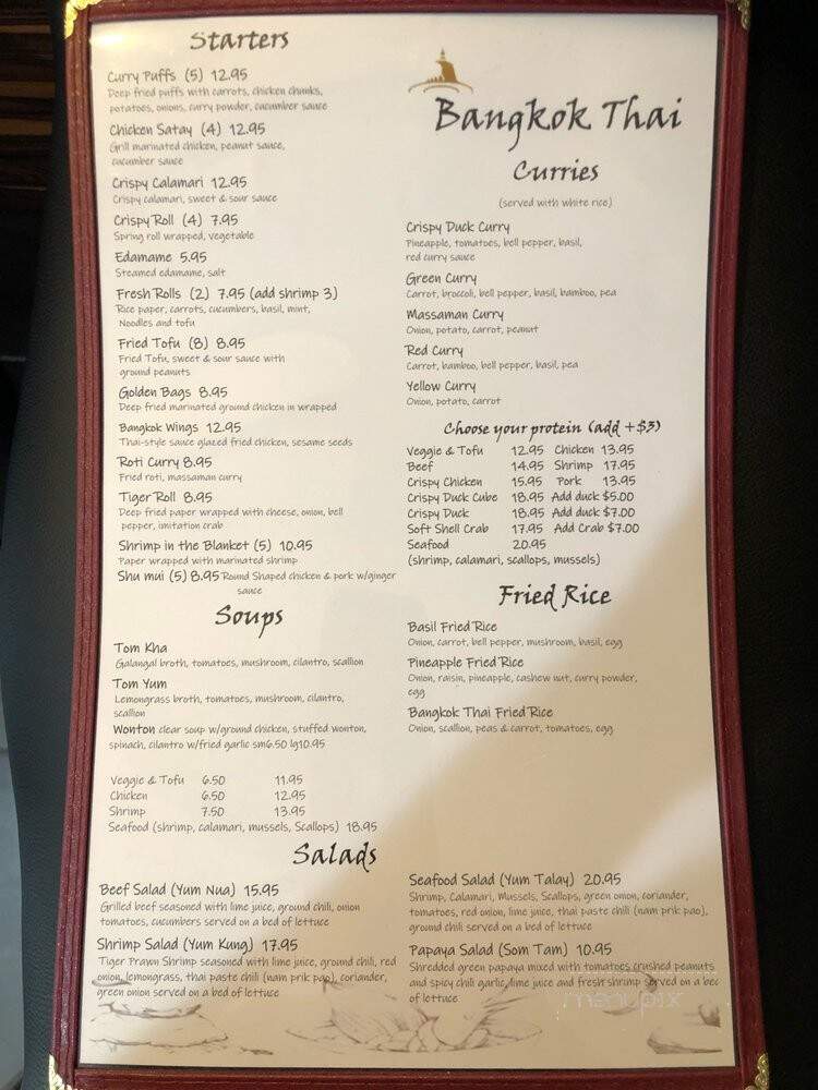 Bangkok Thai Restaurant - New Orleans, LA menu_pic