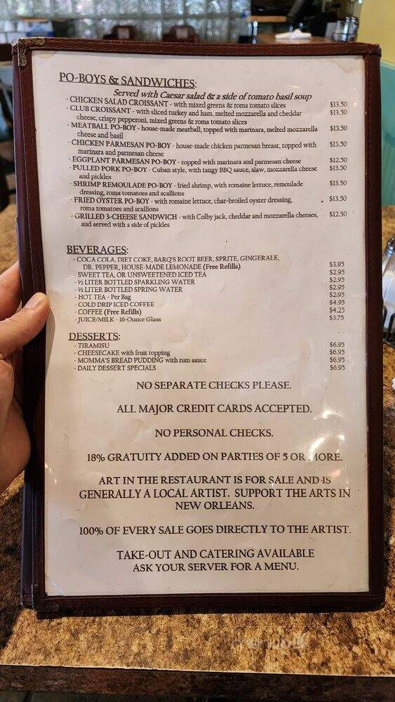 Louisiana Pizza Kitchen - New Orleans, LA menu_pic