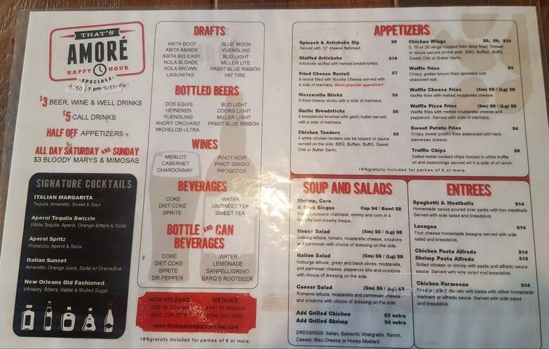 Thats Amore - New Orleans, LA menu_pic