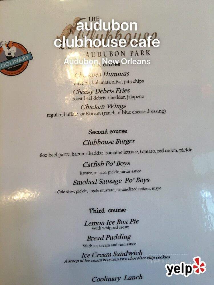 Audubon Park Clubhouse - New Orleans, LA menu_pic