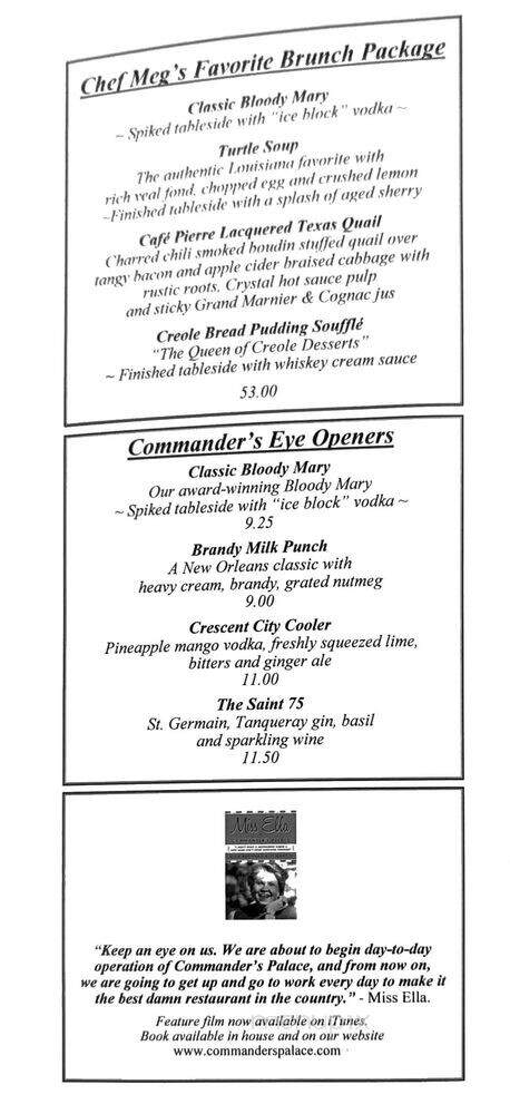 Commander's Palace Restaurant - New Orleans, LA menu_pic