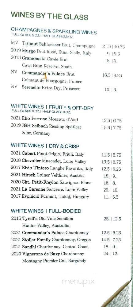 Commander's Palace Restaurant - New Orleans, LA menu_pic