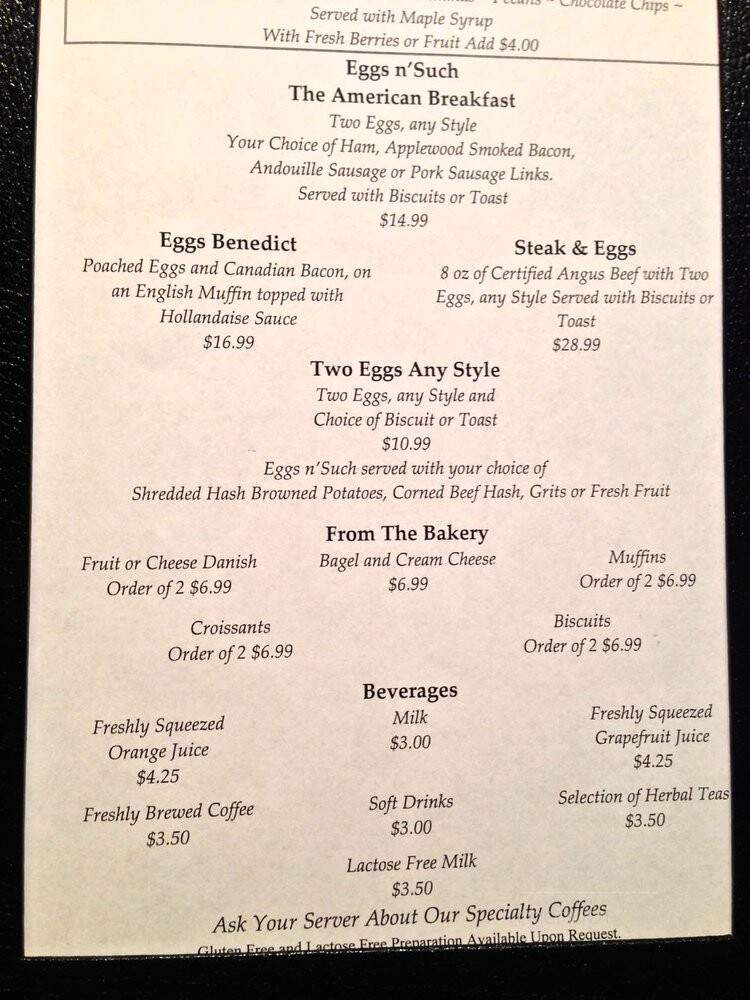 Crystal Room - New Orleans, LA menu_pic