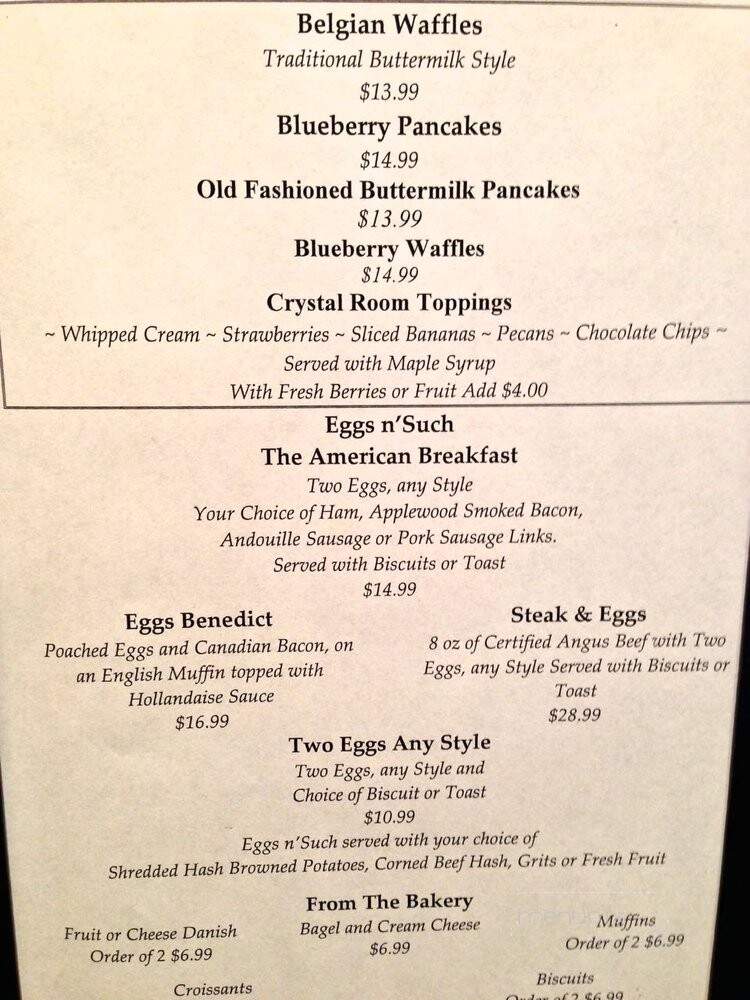 Crystal Room - New Orleans, LA menu_pic