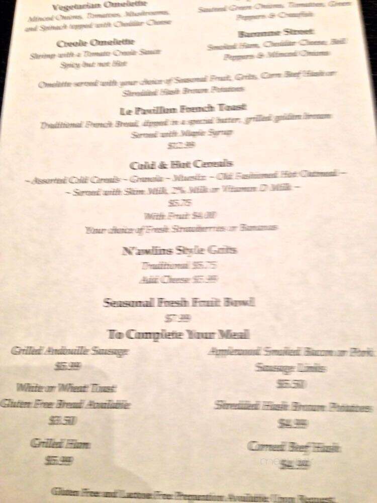 Crystal Room - New Orleans, LA menu_pic