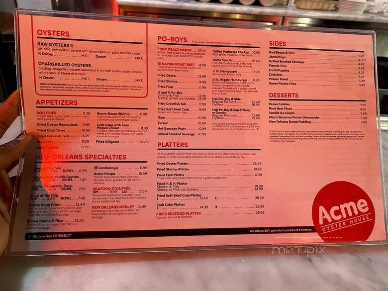 Acme Oyster House - New Orleans, LA menu_pic